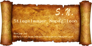 Stiegelmayer Napóleon névjegykártya